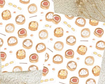 Dim Sum Yum Cha Watercolour Illustration Postcard Snail Mail