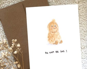 Peanut Plush Cheer Up Watercolour Greeting Card Blank