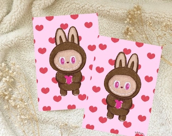 Labubu Secret Love Heart Art Print 4x6