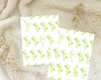 Green Men Toy Collectible Watercolour Illustration Postcard Snail Mail