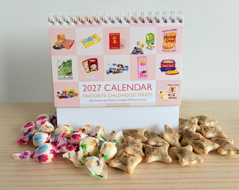 2027年カレンダー - 子供の頃大好きだったお菓子