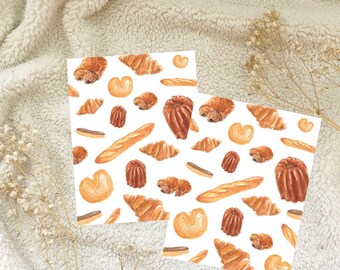 Assorted Breads Watercolour Illustration Postcard Snail Mail