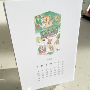 2024 Asian Snacks Calendar, Cute Japanese Food Drink Snacks Watercolour Illustration Postcard Desk Calendar Refill 4x6 image 5