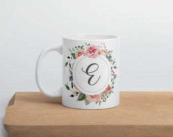 Monogrammed Mug Letter E Initial Mug Personalized Gift Customized Coffee Cup Initial Cup Gift Ideas Birthday Gift Mother's Day Gift