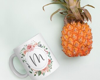 Monogram Mug Letter M Initial Mug Personalized Gift Customized Coffee Cup Initial Cup Gift Ideas Birthday Gift Mother's Day Gift