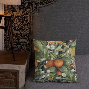 Garden Throw Pillow Premium Linen Fabric 18&quot;x18&quot; Throw Pillow Garden Decor Farmhouse Throw Pillow Country Chic Home Decor Summer Home Decor