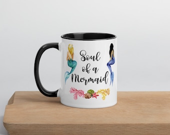 Alma de una sirena taza sirena taza de café cumpleaños regalos mejor amigo regalos sirena regalos sirena copa