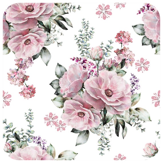 Tkanina bawełniana premium tkanina dziecięca i dla dorosłych bukiety kwiatów lovely flowers druk cyfrowy kwiaty