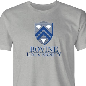 Bovine University by BigBadTees.com - Free USA Shipping - Hilarious Simpsons Reference T-Shirt - Great Shirt For Wearing Around Campus