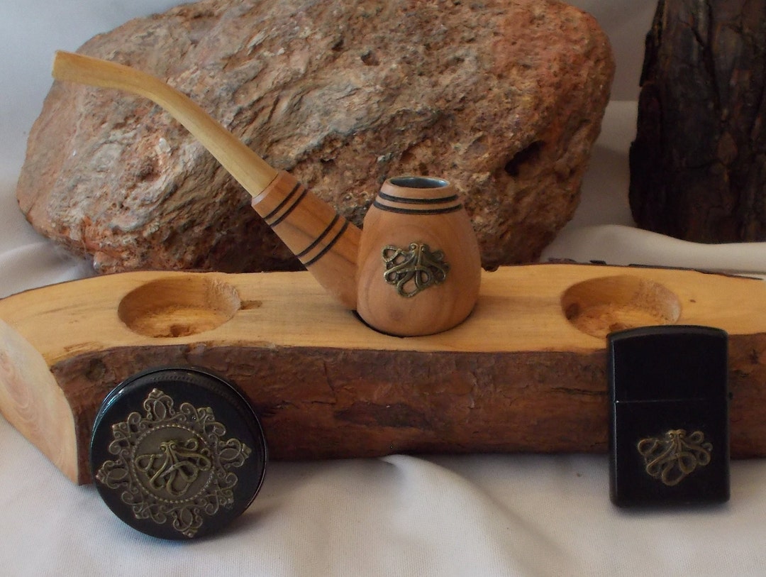 Wood Smoking Pipe Gift Set/ Octopus/ Kracken / Wooden Pipe Etsy