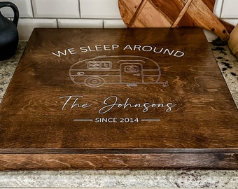 Engraved Camper Stove Cover, RV, Apartment, Mobile Home, Gas Range, Noodle Board, Camping, Realtor Gift, Personalized, Electric Stovetop