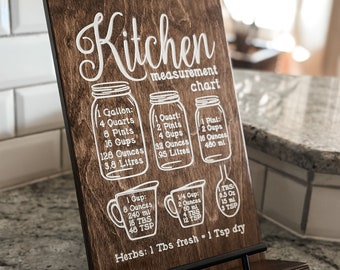 Kitchen Conversions Cookbook Stand, Laser Engraved, Cookbook Holder, Recipe Stand, Mothers Day Gift, Housewarming, Minimalist, Kitchen Decor