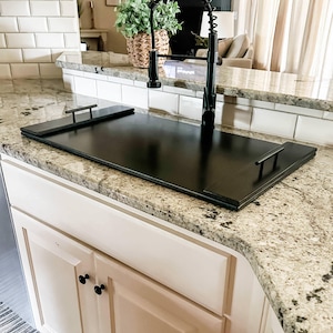 Sleek Sink Cover, Wedding Gift, Mother's Day, Realtor Gift, Handmade, Wood, Minimalist Kitchen, Personalized, Stove Cover, Noodle Board