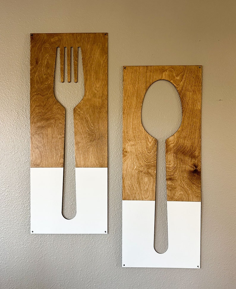 Fork Spoon Knife Wall Decor Utensil Wall Hanging Etsy