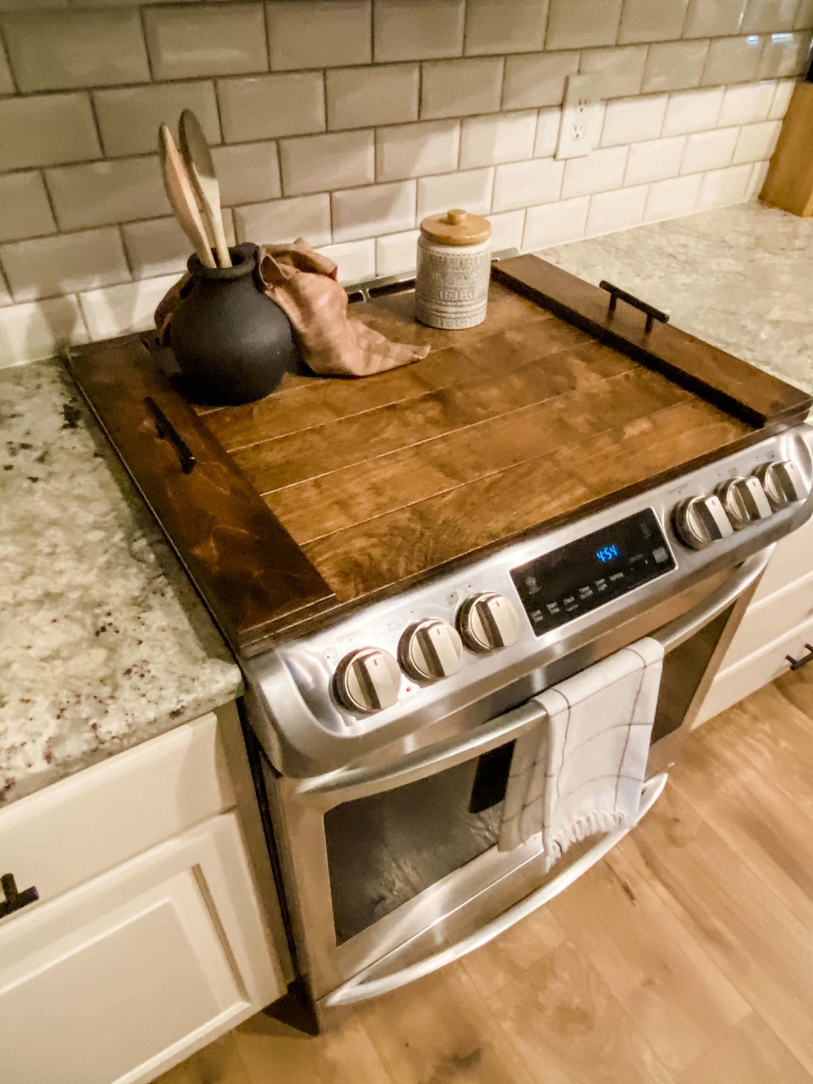 Noodle Board Stove Cover Farmhouse Style Electric Stove - Etsy