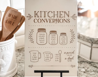 Kitchen Conversions Cookbook Stand, Laser Engraved, Cookbook Holder, Recipe Stand, Mothers Day Gift, Housewarming, Minimalist, Kitchen Decor