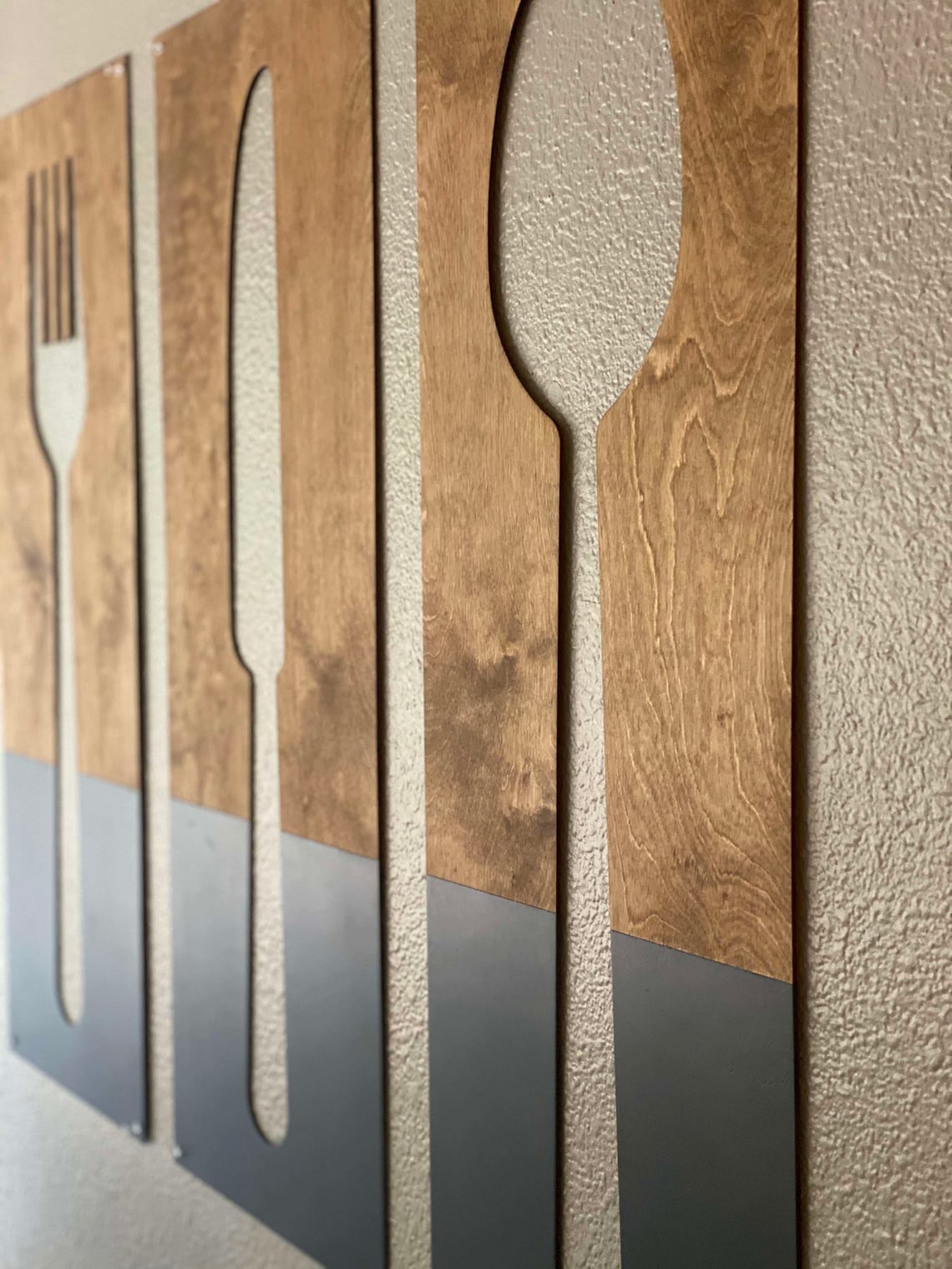 Fork Spoon Knife Wall Decor Utensil Wall Hanging black Etsy