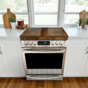 Cubierta de estufa marrón cálida, sencilla y limpia, tabla para fideos, cocina de gas, eléctrica, vitrocerámica, cubierta de quemador, boda, regalo de agente inmobiliario, minimalista