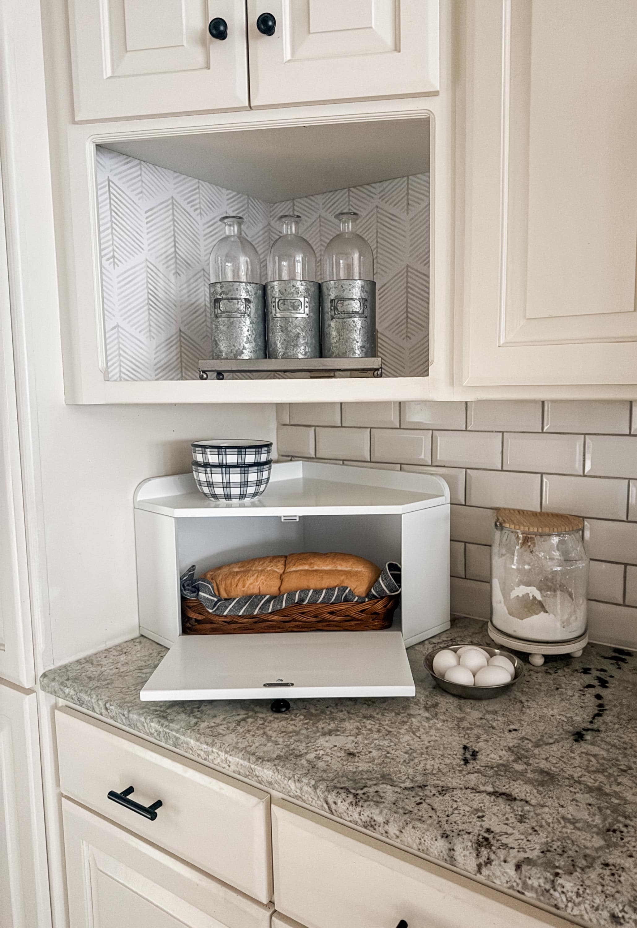 Bread Box, Countertop Kitchen Corner Storage, Appliance Garage ...