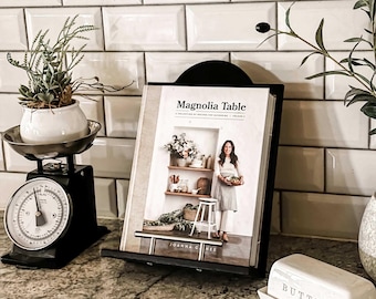 Black Cookbook Stand, Wood Cookbook Holder, Recipe Stand, Recipe Card, Mother's Day Gift, Housewarming, Minimalist, Kitchen Decor, Simple