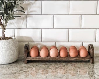 Egg caddy, egg holder, stacking egg holder, farm fresh storage - rustic egg storage, wood egg holder, fresh egg storage, wooden egg holder