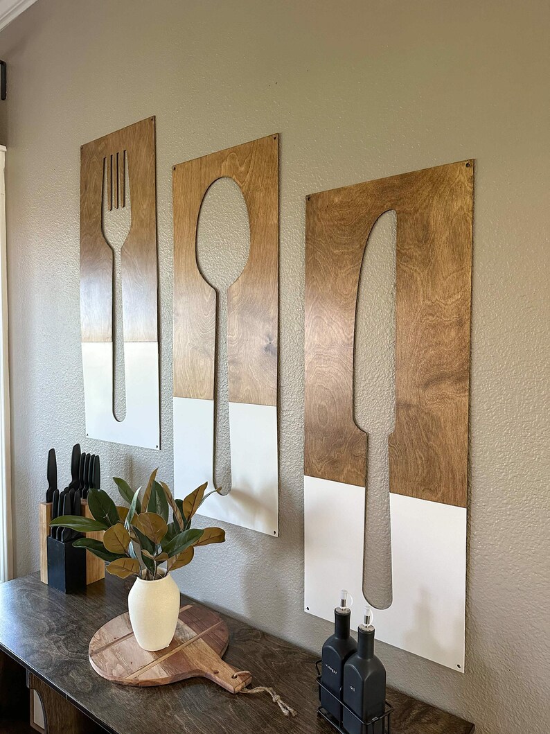 Fork Spoon Knife Wall Decor Utensil Wall Hanging Etsy