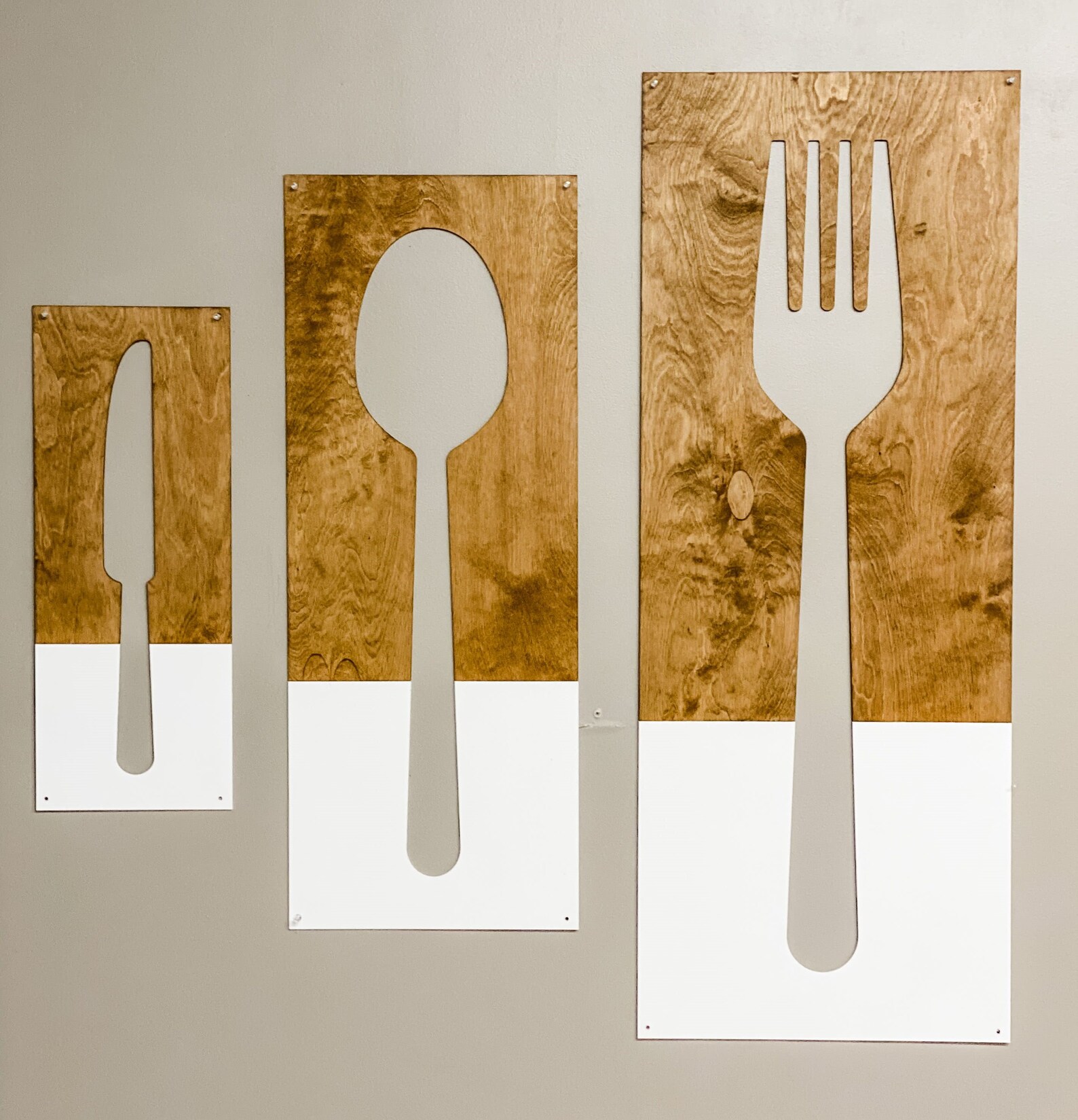 Fork Spoon Knife Wall Decor Utensil Wall Hanging Etsy