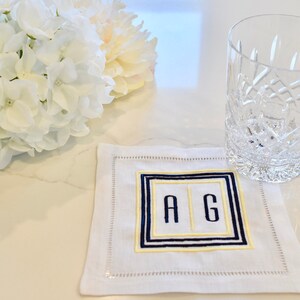 Monogrammed Cocktail Napkins- Set of 4