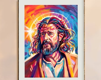 Jesus Print, Jesus with Crown of Thorns, Unframed Giclee by Maria Morris Art