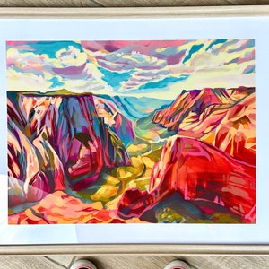 Zion National Park, Utah Wall Art, Angel's Landing, Unframed Giclee Print by Maria Morris Art