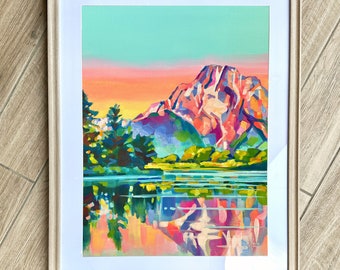 Grand Tetons, Yellowstone Montana Wall Art, Unframed Giclee Print by Maria Morris