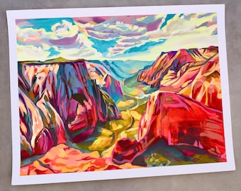 Arte mural del Parque Nacional Zion, Utah, impresión giclée sin marco de Maria Morris Art