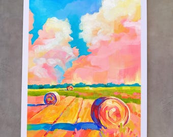 Impresión artística de paisaje de Kansas: Impresión giclée rural de Maria Morris