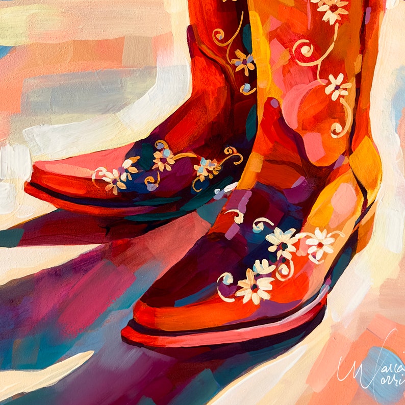 Texas Wall Art of Cowgirl Boots Western Wall Decor - Etsy