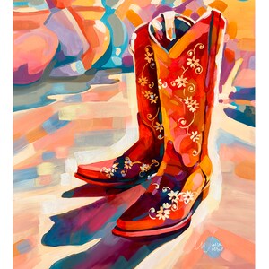 Texas Wall Art of Cowgirl Boots Western Wall Decor - Etsy