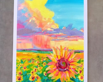 Arte mural de Kansas, impresión de girasol de Maria Morris Art