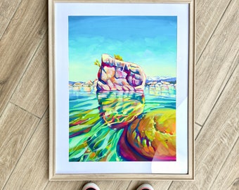 Lake Tahoe Wall Art, California Nevada Mountain Lake Giclee Print by Maria Morris