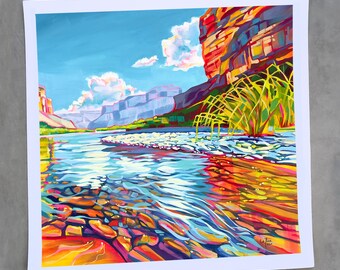 Arte mural de Texas del Parque Nacional Big Bend, impresión giclée de Maria Morris