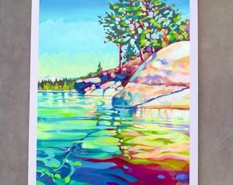Impresión artística del lago Tahoe, giclée sin marco, de Maria Morris