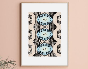 Modern Boho Printable Wall Art, Geometric Pattern Print, Tribal Art Poster, Neutral Wall Art, Minimalist Print, Boho Decor, Digital Download