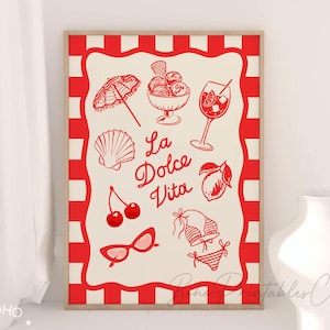 La Dolce Vita Poster, trendiges Wanddekor, italienisches Zitat Druck DIGITAL DOWNLOAD Amalfiküste druckbare Wandkunst, italienischer Sommer Retro Wandkunst