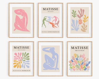 Matisse Print Set of 6 Abstract Printable Wall Art Matisse Exhibition Poster Modern Art Prints Minimalist Gallery Wall Set DIGITAL DOWNLOAD