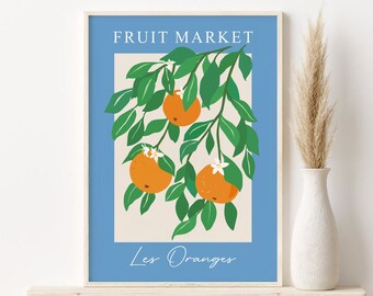 Oranges Print, Orange Fruit Market Printable Wall Art, DIGITAL DOWNLOAD, Botanical Wall Art, Abstract Fruit Kitchen Print, Kitchen Decor