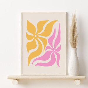 Abstract Flowers Print, Matisse Inspired Papiers Decoupes Printable Wall Art, DIGITAL DOWNLOAD, Flower Cut Outs Print, Colorful Floral Art