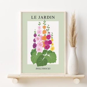 Flower Market Print, Abstract Botanical Poster, DIGITAL DOWNLOAD, Colorful Flowers Printable Wall Art, Sage Green Print, Floral Wall Decor