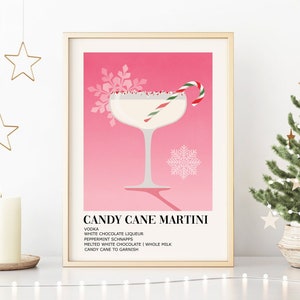 Christmas Cocktail Print, DIGITAL DOWNLOAD, Festive Bar Cart Wall Art, Retro Martini Print, Holiday Wall Decor, Christmas Printable Art