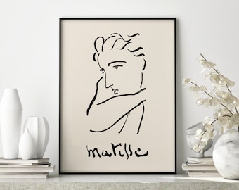 Details about   Matisse Art Picture Abstract Woman Line Drawing Canvas Wall Poster Print 