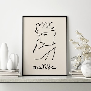 Henri Matisse Line Drawing Print Woman Line Art Matisse - Etsy