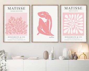 Blush Salmon Pink Matisse Gallery Wall Set Digital Download Etsy 日本