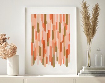 Burnt Orange Printable Wall Art, Peach Tone Abstract Print, Modern Art Poster, Minimalist Print, Orange Boho Wall Decor, Digital Download